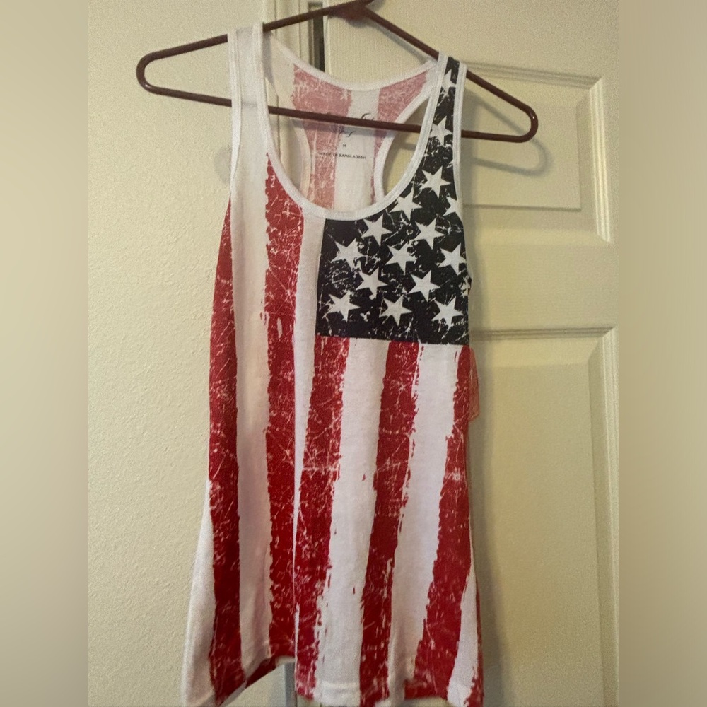 Patriotic Red, White, and Black Tank Top